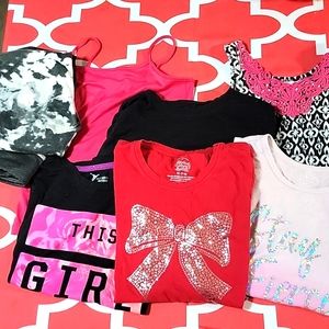 A huge bundle of size 7-/ medium clothes for a little girl.